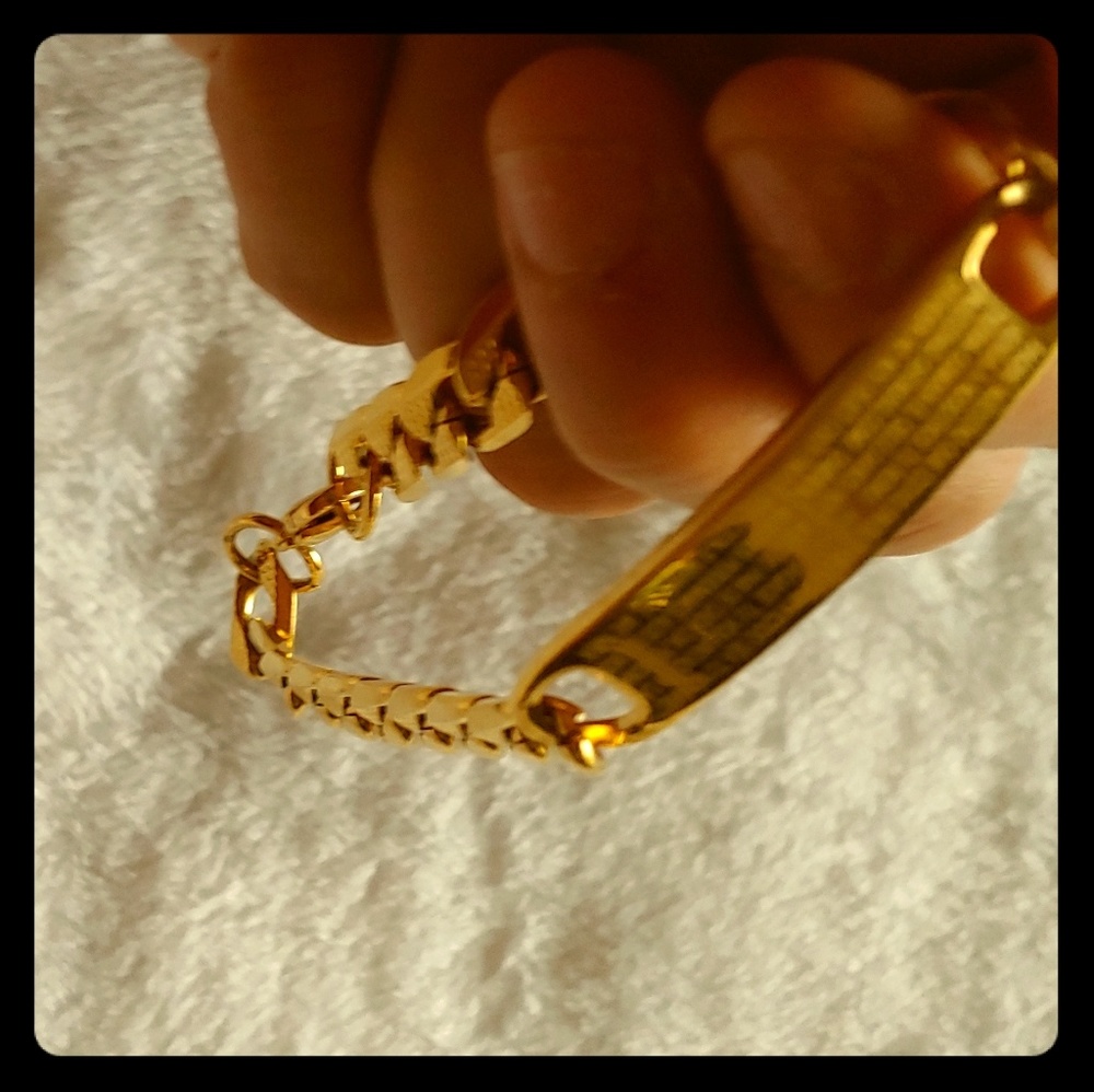 Pulsera laminada oro brasileño para hombre